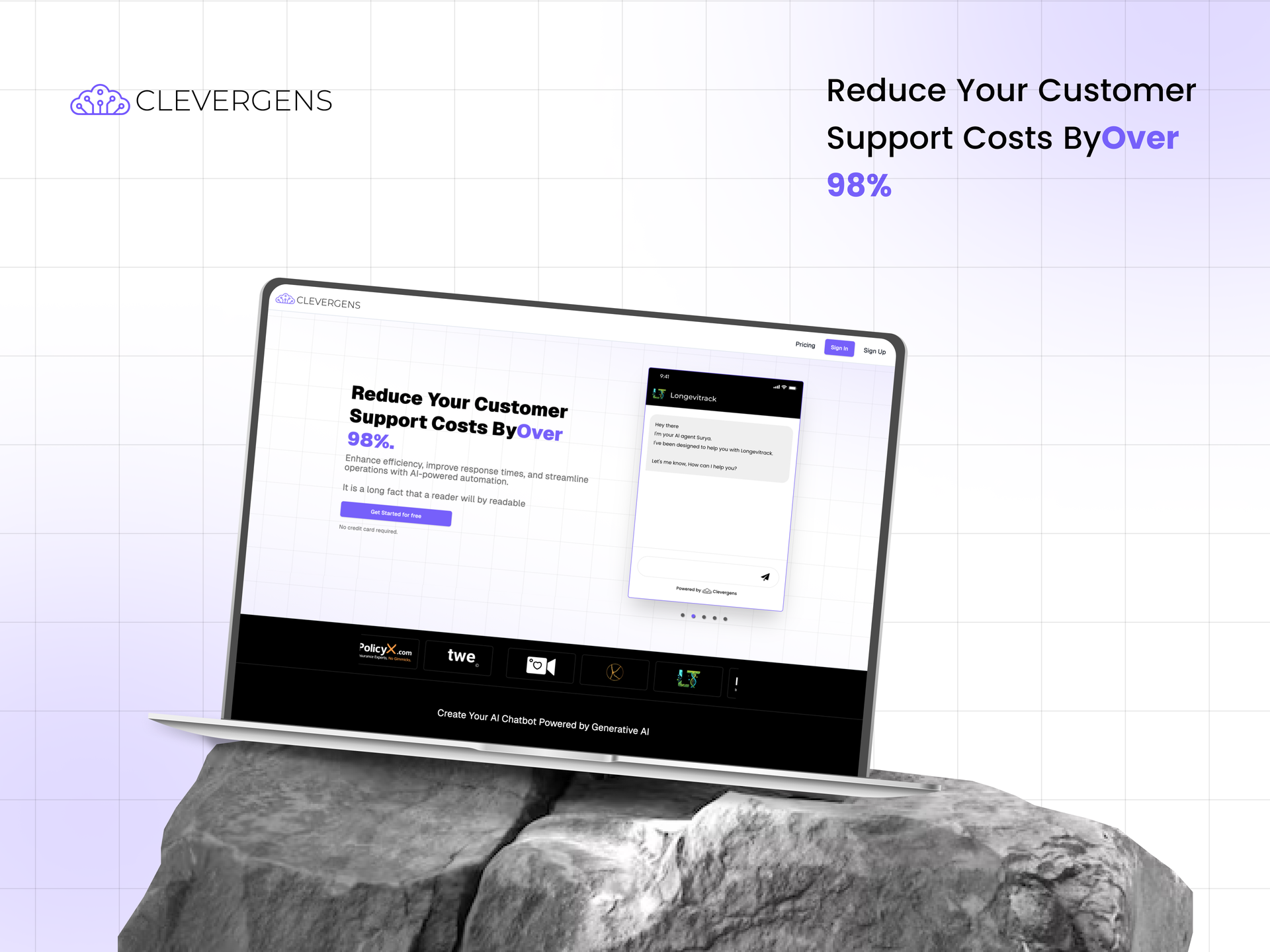 CleverGens Agent-as-a-Service Platform Mockup